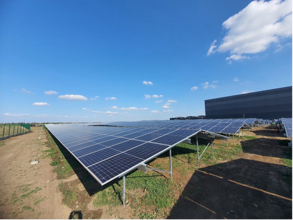 Solar panels from a vertical angle